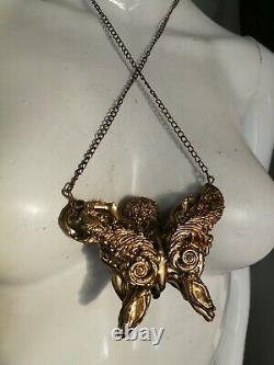 Luxury jewelry NO diamond precious stones gold silver necklace butterfly skull k