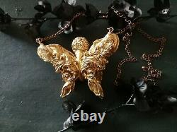 Luxury jewelry NO diamond precious stones gold silver necklace butterfly skull k
