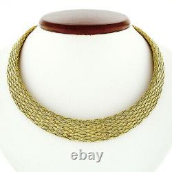 MINT Roberto Coin 18k Yellow Gold 15 Graduated Woven Silk Mesh Chain Necklace