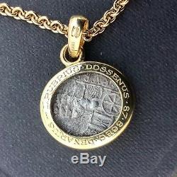 MONETE ANCIENT ROMAN COIN BVLGARI 18KT YELLOW GOLD VINTAGE PENDANT NECKLACE 21gr
