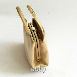 Manolo Blahnik Small Satin Evening Bag in Champagne With Coin Purse