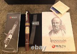 Marlen Hippocrates Burgundy Bronze & Silver trim Fountain Pen Boxes Ink Italy