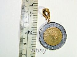 Milor Italy 500 Lire 1984 Coin 14k Yellow Gold Bail Pendant Italian