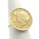 Milor Italy Genuine Italian Lire Coin 14K Gold Band Ring sz8