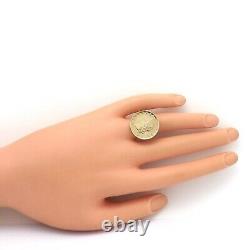 Milor Italy Genuine Italian Lire Coin 14K Gold Band Ring sz8