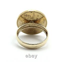 Milor Italy Genuine Italian Lire Coin 14K Gold Band Ring sz8