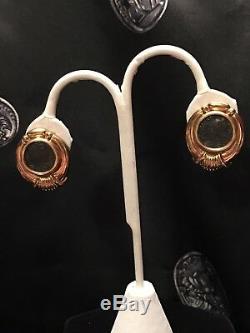Molina Ottavio 18k Y/ Gold Ancient Coin Vintage Earrings 33.4 g Designer Italy
