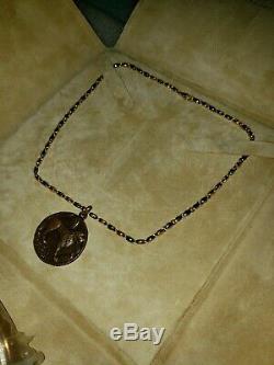 Must See Bvlgari Bulgari Heavy Necklace 18k Gold With Rare Antique Coin pendant