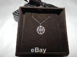 NEW 18K WHITE GOLD ROBERTO COIN Diamond Basketball Necklace