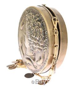 NEW $2200 DOLCE & GABBANA Bag Gold Brass Roman Coin Shoulder Bag Purse Party