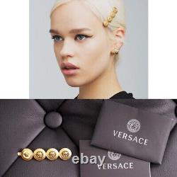 NEW $275 VERSACE Tribute RUNWAY Gold Tone Brass MEDUSA COIN Barrette HAIR SLIDE