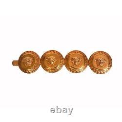 NEW $275 VERSACE Tribute RUNWAY Gold Tone Brass MEDUSA COIN Barrette HAIR SLIDE
