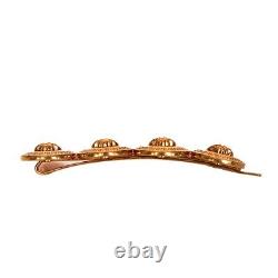 NEW $275 VERSACE Tribute RUNWAY Gold Tone Brass MEDUSA COIN Barrette HAIR SLIDE