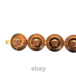 NEW $275 VERSACE Tribute RUNWAY Gold Tone Brass MEDUSA COIN Barrette HAIR SLIDE