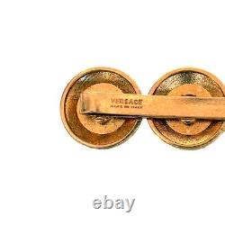 NEW $275 VERSACE Tribute RUNWAY Gold Tone Brass MEDUSA COIN Barrette HAIR SLIDE