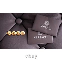 NEW $275 VERSACE Tribute RUNWAY Gold Tone Brass MEDUSA COIN Barrette HAIR SLIDE