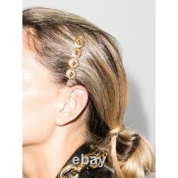 NEW $275 VERSACE Tribute RUNWAY Gold Tone Brass MEDUSA COIN Barrette HAIR SLIDE