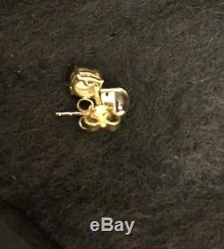 NEW $700 Roberto Coin Shanghai 18K Gold MOP & Smoky Quartz Stud Earrings
