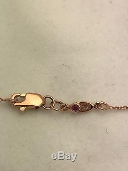 NEW $950 ROBERTO COIN 18K Rose Gold Diamond Purple Amethyst Pendant Necklace
