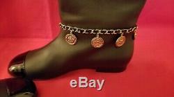 NEW CHANEL 17A Leather Knee High Boots Gold CC Coin Charms Sz 36 $1900