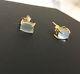 NEW ROBERTO COIN Shanghai 18K Gold &Blue Topaz Small Stud Earrings