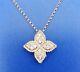 NEW Roberto Coin Princess Flower Diamond 18K White Gold Necklace w Box