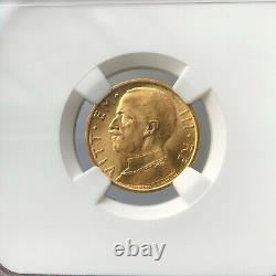 NGC-MS66 Italy 1931 Vittorio Emanuele III 50 Lire Gold Coin