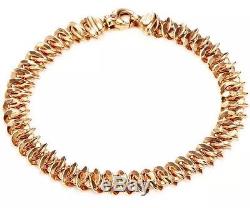 NWT $1780 ROBERTO COIN 18K Rose Gold Intricate Chain 7.5L Bracelet + Box RARE