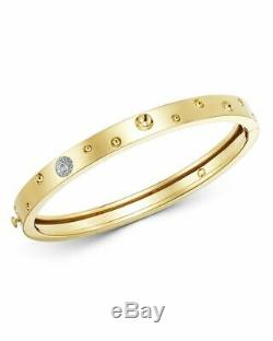 NWT $5900 Roberto Coin 18K Yellow Gold Pois Moi Luna Diamond Bangle Bracelet