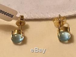 NWT $700 ROBERTO COIN Shanghai 18K Gold MOP & Topaz Small Stud Earrings