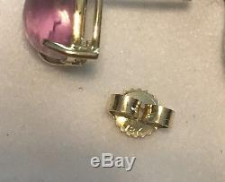 NWT $700 ROBERTO COIN Shanghai Amethyst & MOP 18K Yellow Gold Stud Earrings