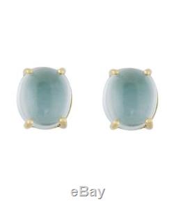 NWT $700 Roberto Coin Shanghai 18K Gold MOP & Blue Topaz Stud Earrings