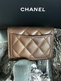 NWT CHANEL 2018 Bronze Reissue 2.55 Flap Card Holder Case XL BACK POCKET GOLD