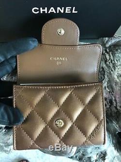 NWT CHANEL 2018 Bronze Reissue 2.55 Flap Card Holder Case XL BACK POCKET GOLD