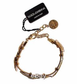 NWT DOLCE & GABBANA Gold Brass MONETE Roman Coin Bangle Bracelet Cuff Chain