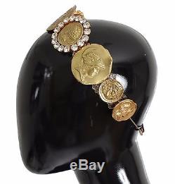 NWT DOLCE & GABBANA Gold Crystal MONETE Roman Coin Runway Headband Hair Diadem