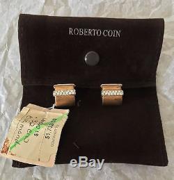 NWT ROBERTO COIN 18K Gold Diamond Pave 0.32 TCW Cuff Earrings Italy $1,733