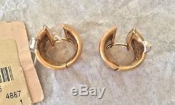 NWT ROBERTO COIN 18K Gold Diamond Pave 0.32 TCW Cuff Earrings Italy $1,733