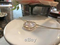 NWT Roberto Coin 18K Yellow Gold Ipanema Rose quartz Pendant $1650 Sold out