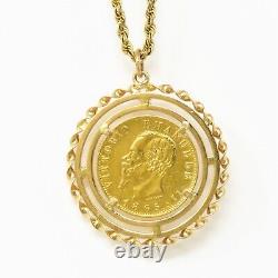 NYJEWEL Italy King Emanuele Gold Coin Pendant Necklace 20 20.4g