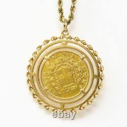 NYJEWEL Italy King Emanuele Gold Coin Pendant Necklace 20 20.4g