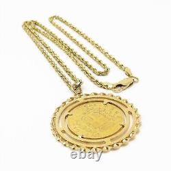 NYJEWEL Italy King Emanuele Gold Coin Pendant Necklace 20 20.4g