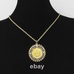 NYJEWEL Italy King Emanuele Gold Coin Pendant Necklace 20 20.4g