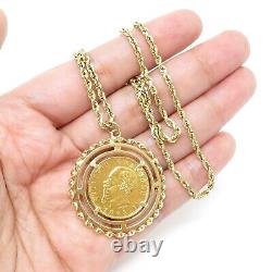 NYJEWEL Italy King Emanuele Gold Coin Pendant Necklace 20 20.4g