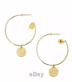 New 18k Roberto Coin Hoops Earrings Ti Amo I Love You $1500