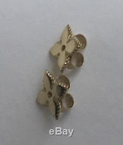 New Authentic 18kt Yellow Gold Princess Flower Diamond Earrings by Roberto Coin