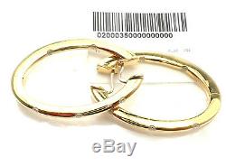 New! Authentic Roberto Coin 18k Yellow Gold Diamond Hoop Earrings