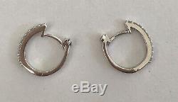 New Authentic Roberto Coin 18kt white gold baby diamond 0.20 ct hoop earrings