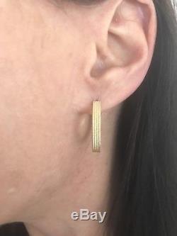 New Authentic Roberto Coin 18kt yellow gold 20mm Symphony Barocco hoop earrings
