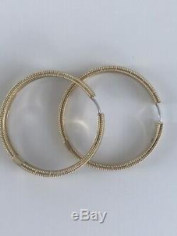 New Authentic Roberto Coin 18kt yellow gold 30mm Symphony Barocco hoop earrings